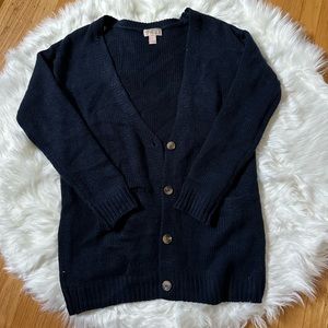 f21 navy knit cardigan